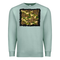 Seafoam camouflage and leopard background Premium Sweatshirt - BundleAndBundleShop
