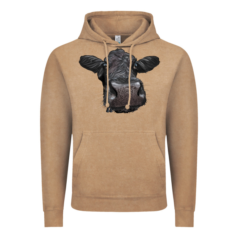 Black Angus Heifer Vintage Hoodie by LillyAllenDesigns | Teevron