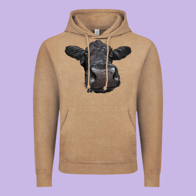 Black Angus Heifer Vintage Hoodie Designed By Lillyallendesigns