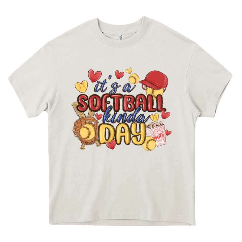 It's A Softball Kinda Day Heavy Core Tee by MaliasSmallBusiness | Teevron