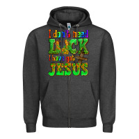 Charcoal Heather St. Patrick's I dont need luck i have got Jesus Zipper Hoodie - OliviaCreatesArt