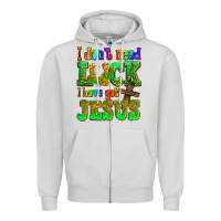 Dove Grey St. Patrick's I dont need luck i have got Jesus Zipper Hoodie - OliviaCreatesArt
