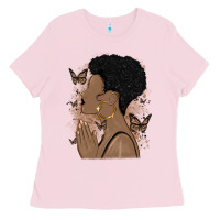 Bubblegum Pink black woman praying Ladies Tee - MaliasSmallBusiness