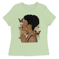 Matcha black woman praying Ladies Tee - MaliasSmallBusiness