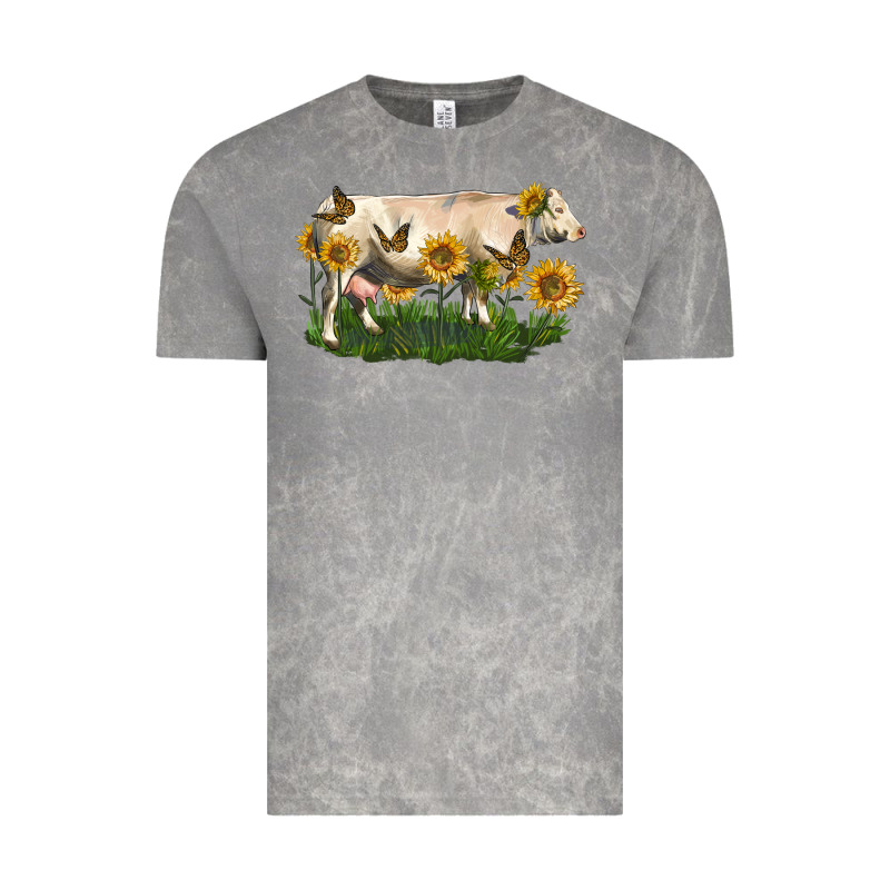 Charolais Cow With Sunflower Vintage Tee by LillyAllenDesigns | Teevron