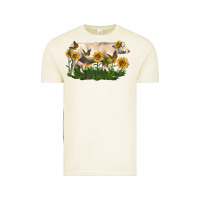 Vintage Arctic charolais cow with sunflower Vintage Tee - LillyAllenDesigns