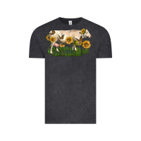 Vintage Black charolais cow with sunflower Vintage Tee - LillyAllenDesigns