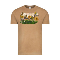 Vintage Camel charolais cow with sunflower Vintage Tee - LillyAllenDesigns