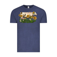 Vintage Denim charolais cow with sunflower Vintage Tee - LillyAllenDesigns