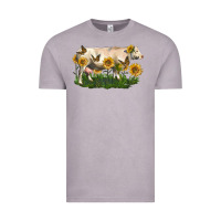 Vintage Zinc charolais cow with sunflower Vintage Tee - LillyAllenDesigns