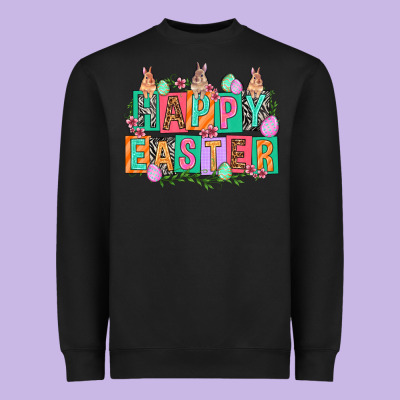 Happy Easter With Plate Letters Easter Day Heavyweight Sweatshirt Designed By Howdyjamesfarm
