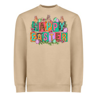 Mushroom Happy Easter with plate letters Easter Day Heavyweight Sweatshirt - HowdyJamesFarm