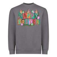 Storm Happy Easter with plate letters Easter Day Heavyweight Sweatshirt - HowdyJamesFarm