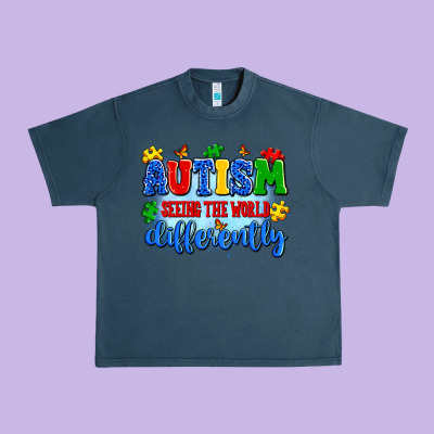 Autism Seeing The World Differently Urban Heavy Tee Designed By Artiststas