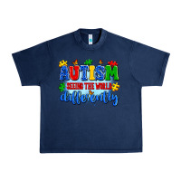 Navy autism seeing the world differently Urban Heavy Tee - Artiststas