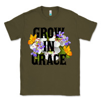 Army Green Grow In Grace Classic Tee - LillyAllenDesigns