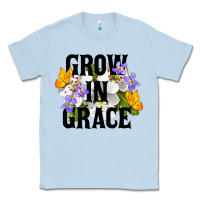Dusty Blue Grow In Grace Classic Tee - LillyAllenDesigns