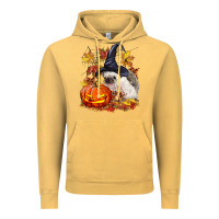 Vintage Mustard Halloween Hedgehog Vintage Hoodie - LillyAllenDesigns