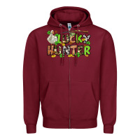Burgundy Lucky hunter St. Patrick's Day Zipper Hoodie - OliviaCreatesArt