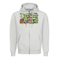 Dove Grey Lucky hunter St. Patrick's Day Zipper Hoodie - OliviaCreatesArt
