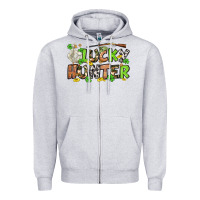 Heather Grey Lucky hunter St. Patrick's Day Zipper Hoodie - OliviaCreatesArt