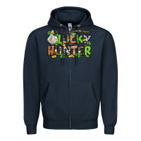 Navy Lucky hunter St. Patrick's Day Zipper Hoodie - OliviaCreatesArt
