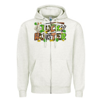 Oatmeal Heather Lucky hunter St. Patrick's Day Zipper Hoodie - OliviaCreatesArt
