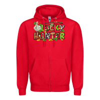 Red Lucky hunter St. Patrick's Day Zipper Hoodie - OliviaCreatesArt