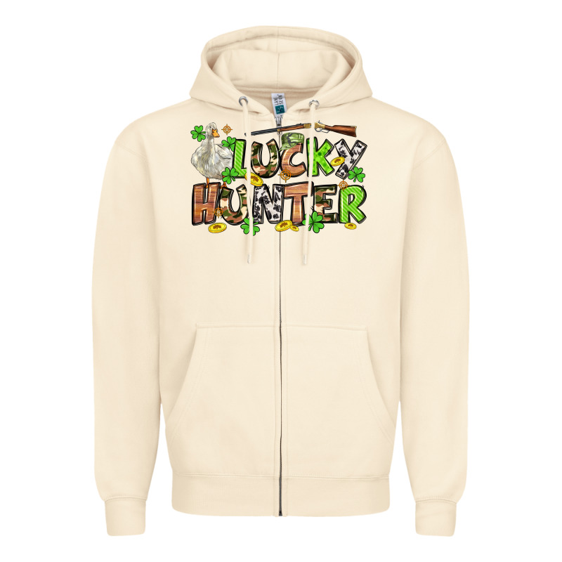 Lucky Hunter St. Patrick's Day Zipper Hoodie by OliviaCreatesArt | Teevron