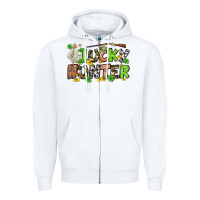 White Lucky hunter St. Patrick's Day Zipper Hoodie - OliviaCreatesArt