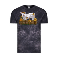 Cloud Black charolais calf with sunflowers Vintage Tee - LillyAllenDesigns