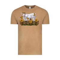 Vintage Camel charolais calf with sunflowers Vintage Tee - LillyAllenDesigns