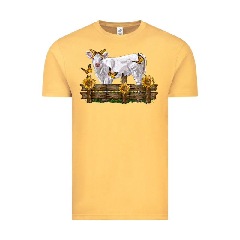 Charolais Calf With Sunflowers Vintage Tee by LillyAllenDesigns | Teevron