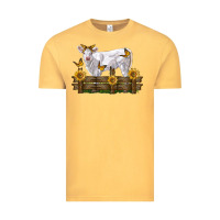 Vintage Mustard charolais calf with sunflowers Vintage Tee - LillyAllenDesigns