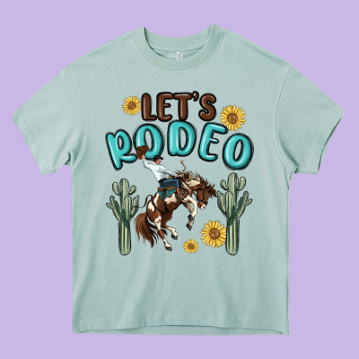 Let's Rodeo Heavy Core Tee Designed By Maliassmallbusiness