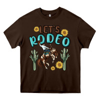 Chocolate Brown let's rodeo Heavy Core Tee - MaliasSmallBusiness
