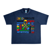 Navy autism awareness typography Urban Heavy Tee - Artiststas