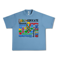 Pebble Blue autism awareness typography Urban Heavy Tee - Artiststas