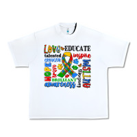 White autism awareness typography Urban Heavy Tee - Artiststas
