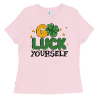 Bubblegum Pink go luck yourself Ladies Tee - MaliasSmallBusiness