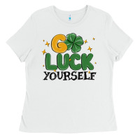 White go luck yourself Ladies Tee - MaliasSmallBusiness