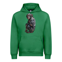 Emerald Chimpanzee Illustrations Urban Hoodie - LillyAllenDesigns