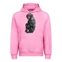 Fuchsia Pink Chimpanzee Illustrations Urban Hoodie - LillyAllenDesigns