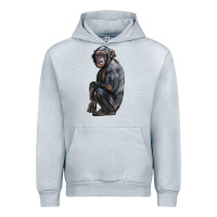 Heather Grey Chimpanzee Illustrations Urban Hoodie - LillyAllenDesigns