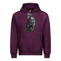 Mauve Wine Chimpanzee Illustrations Urban Hoodie - LillyAllenDesigns