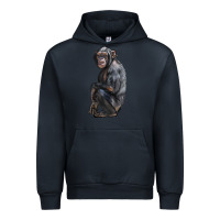 Navy Chimpanzee Illustrations Urban Hoodie - LillyAllenDesigns