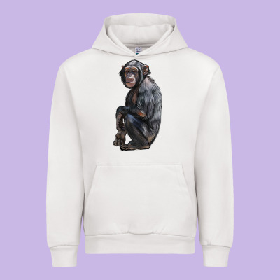 Chimpanzee Illustrations Urban Hoodie Designed By Lillyallendesigns