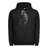 Pigment Black Chimpanzee Illustrations Urban Hoodie - LillyAllenDesigns