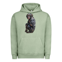 Pigment Oil Green Chimpanzee Illustrations Urban Hoodie - LillyAllenDesigns