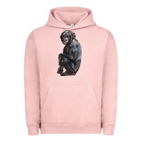 Pigment Salmon Chimpanzee Illustrations Urban Hoodie - LillyAllenDesigns